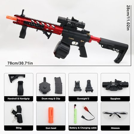 M416 Electric Gel Ball Blaster -lelupistooli – manuaaliset/automaattiset tilat, ladattava ulkopeleihin