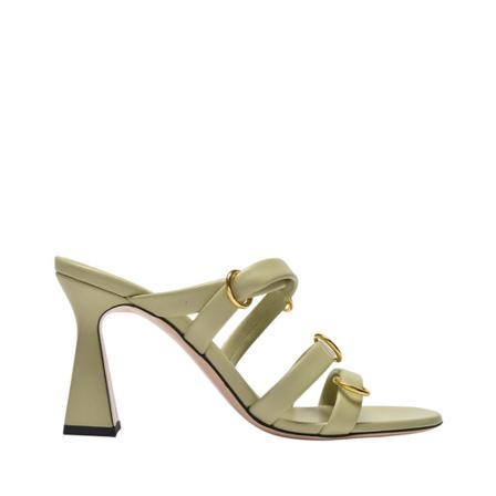 Wandler Lara Sandaler in Minty Green Leather Grøn, Dame Sandaler med hæl, Størrelse: 37 EU