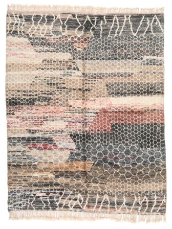 Handgeknoopt Berber Moroccan - Mid Atlas 240X304 Bruin/Zwart