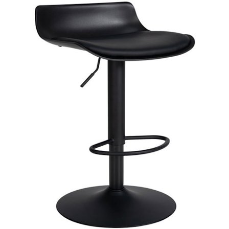 Barhindi x1 s dett v ll jalkatukella, moderni muotoilu mustasta PVC:st ja mustasta metallista 10_0004536 Metall