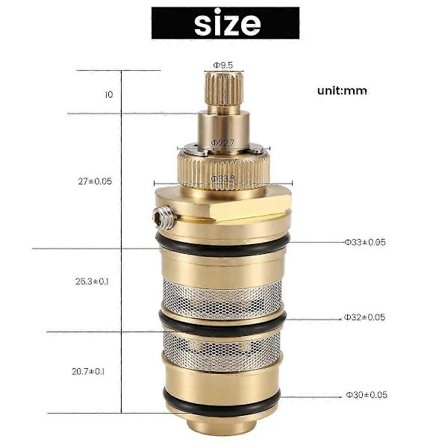 Termostatisk messingudskiftningsdel, reparationssæt til blandingsventil til brusebad, kontrol af vandtemperatur i badeværelse