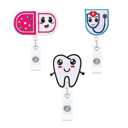 3PCS ID-märkesklämma ABS Retractable Lanyard Lätt dragspänne ID C