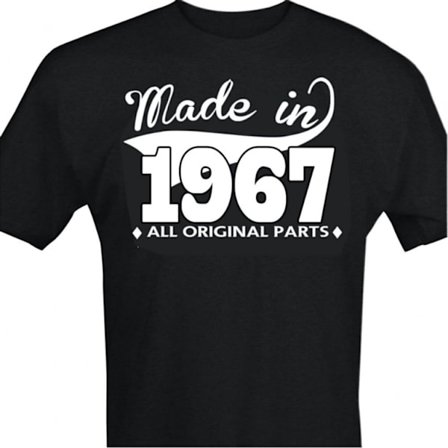 Svart T-shirt med design - Made in 1967 - All original parts