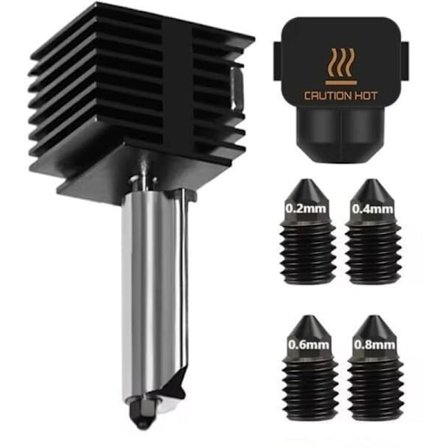 Bambu Lab A1/A1 Mini Hotend-sett med 0,2 0,4 0,6 0,8 mm High Flow stål-dyser 3D-skriver reservedeler