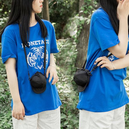 Hattformad Messenger Bag svart