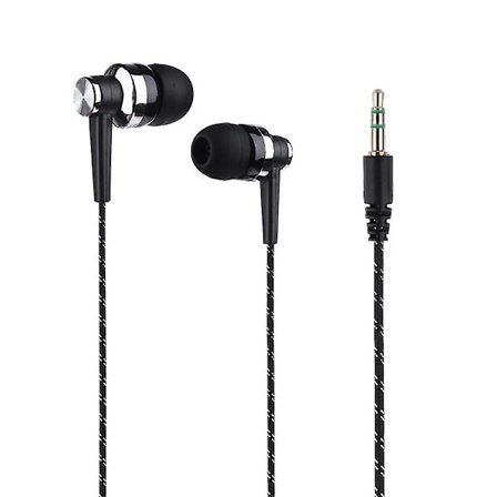 Stilfuldt flettet ledning stereo musik in-ear headset hovedtelefoner uden mikrofon