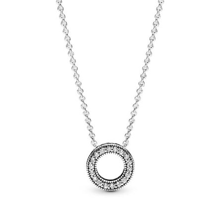 Smycke Dora Hjärta Form Cubic Zirconia Halsband Sterling Silver, 45 cm