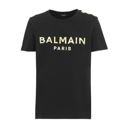 Balmain T-Shirt With Logo Sort, Dame T-shirts