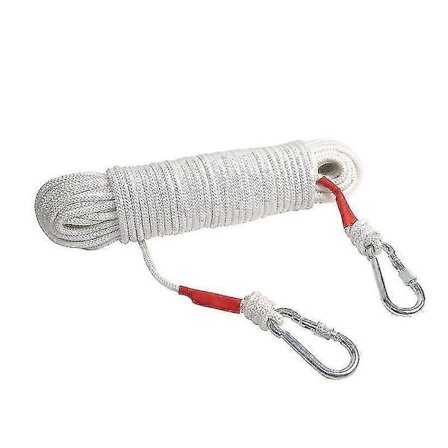 20m Nylon Flaggline Flaggstangtau 6mm Tykk Hvit Flaggstangline Med Klemmer Slitesterk Multifunksjonell Nylon Tau For Flagg Seiling Rigging