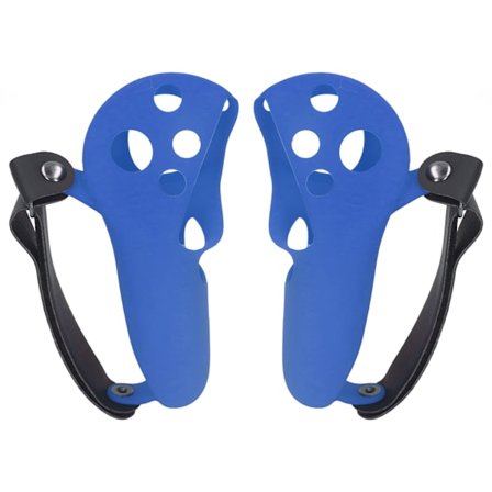 2 stk. Blå Silikone Touch Controller Grip Cover Beskytter med Knæstropper til Meta Quest Pro