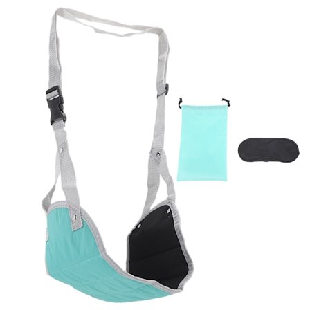 Flystøtte for flyreiser Reise Komfortabel bærbar reisefot-hengeseng Flyreisetilbehør for flybuss Togkontor Hjem Cyan