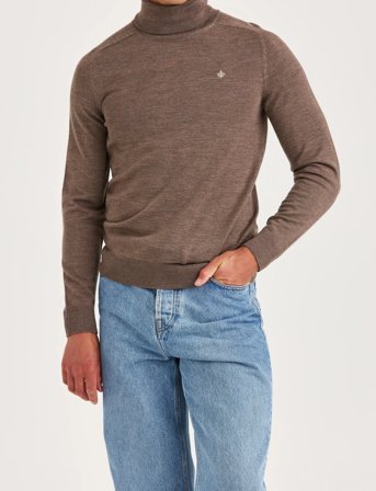 Morris Merino Roller Neck - Brown - M