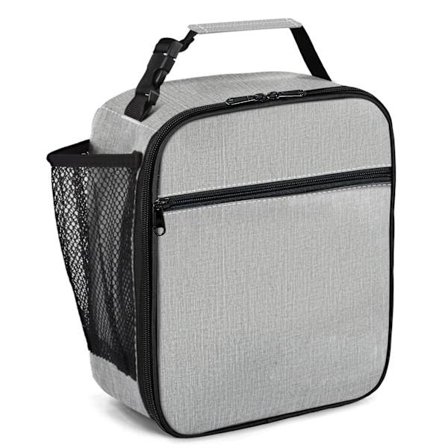 Isoleret madtaske Camo køletaske Bærbar madkasse taske til drenge piger kvinder mænd til skole kontor udendørs (Grå)