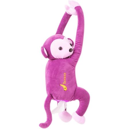 Monkey Tissue Box Tissue Holder, Plush Tissue Tray Box Cover Toilet Tissue