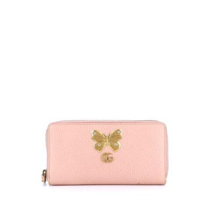 Gucci Vintage, Pre-owned Wallet Roze, Dames, Maat:ONE Size,leather,Rhinestones