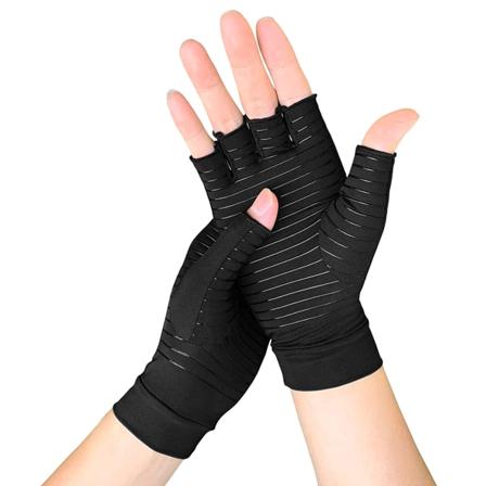 1 par kompressionshandskar Kopparfiber Halvfingerhandskar Utomhussport Fitness Ridning Halkfria handskar unisex XL