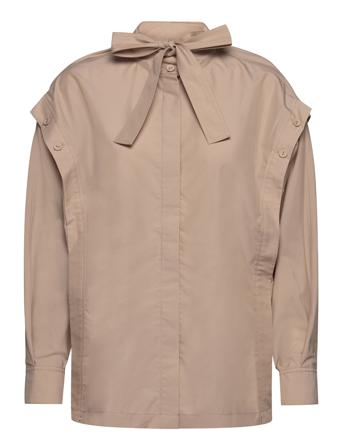 Ls Cotton Poplin Tie-Nk Boxy Shirt Beige 3.1 Phillip Lim