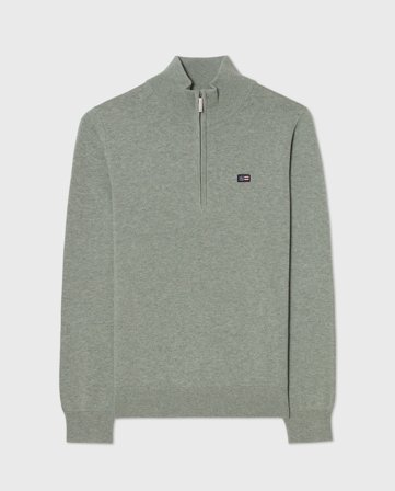 Lexington Teen baumwoll-half-zip-pullover, hellgrün melange