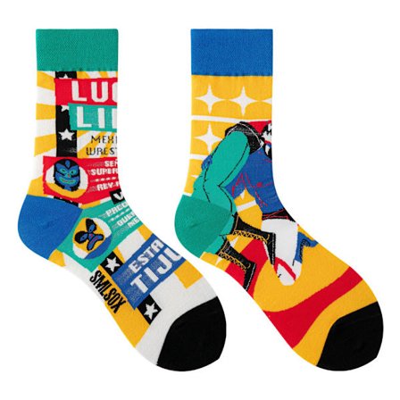 5 par Många stilar av AB-strumpor asymmetriska kreativa trendiga strumpor roliga par mandarinanka färgade mellanhöga strumpor