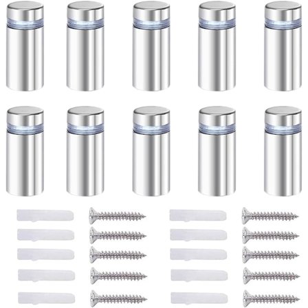 20x avstandsstykke skrue, reklame glass aksel avstandsstykke bolt fiks reklame avstandsstykke glass, rustfritt stål, 12X40mm, med skrue 