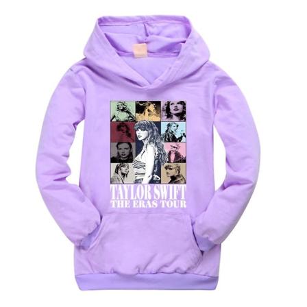 2024 Taylor Swift The Eras Tour Hættetrøje Sweatshirt Print Langærmet Casual Løs Pullover Hættetrøje Toppe Fans Gaver Til Børn Drenge Piger 9-14 år 
