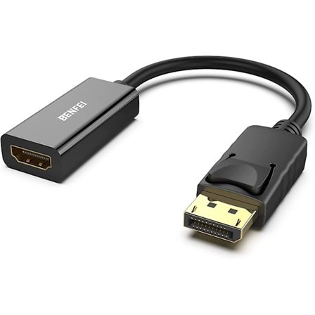 Displayport till Hdmi-adapter Benfei Dp (Displayport) hane till Hdmi hona-omvandlare med ljud för Lenovo Dell Hp Asus och andra märken (dp till Hdmi)