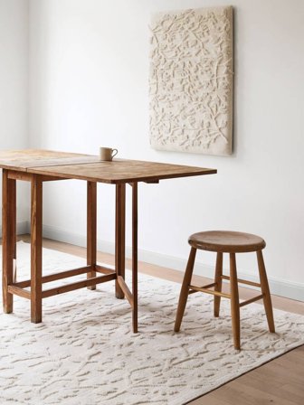 Wol Vloerkleed Bloemen Ivy Wit Oeko-Tex