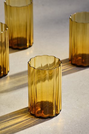 Jotex - Glass 4-pakning Brun - FUMA - Kjøp Drikkeglass hos Jotex