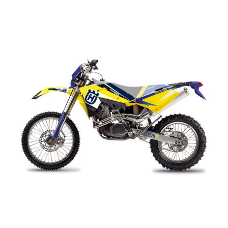 Kit Adesivi Blackbird Dream 4 Bianco-Giallo-Blu - Husqvarna TE 570 2001-2004