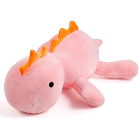 Dinosaur plysdyr til angst, søde plysdyr kastepuder til børn, krammelige plysdyr, lyserød 15 tommer