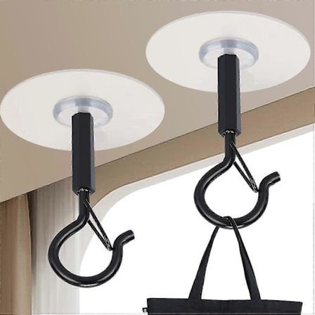 Klæbende loftkroge, 4-pak super kraftige klæbekroge til ophængning af planter, lys, vindspil, lanterne, stærk ingen boring udendørs klæbende loft H