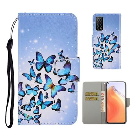 Wonderland Xiaomi Redmi K30S / Mi 10t Pro 5g / Mi 10t 5g Flip Etui - Blå Sommerfugl