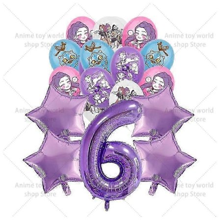 KPop Demon Hunters Födelsedagskalas Set för Barn - Tallrikar, Muggar, Ballonger, Tårtdekoration, Dukar Bordsdekorationer