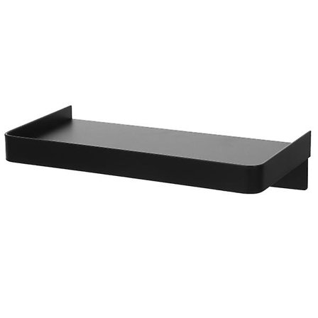 Veggmontert oppbevaringshylle Liten veggmontert selvklebende oppbevaringshylle Telefonholder Svart 18,5X9,1X4,2 cm