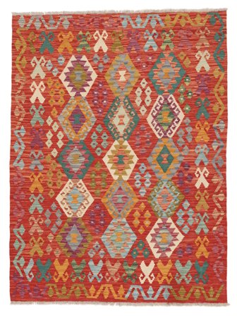 Kelim Afghan Old Style Tæppe Orientalsk Mørkerød/Brun (Uld, Afghanistan)