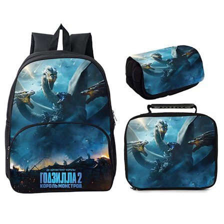 Godzilla vs King Kong tredelad 16" rundväska Style 13