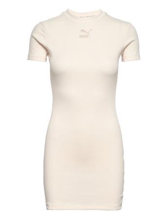 Classics Ribbed Tee Dress Kort Klänning Creme PUMA
