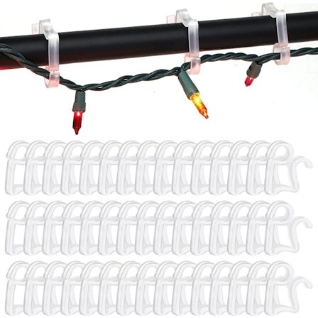 120 Pak Mini Tagrende Kroge, Tagrende Kroge, Plastik Kroge, Tagrende Klips, Lysstreng, Julekroge til Udendørs Dekorative Lys