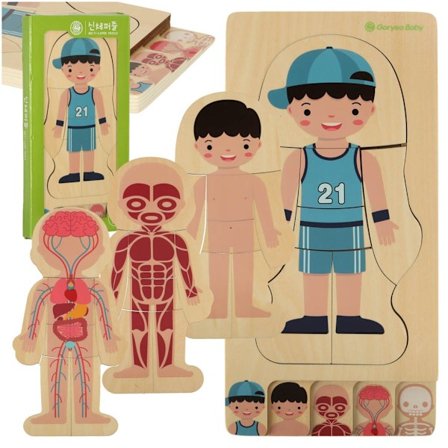 Träpussel Montessori Bodybuilding Pojke