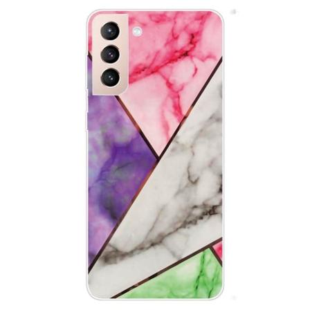 Marble Samsung Galaxy S22 Plus Etui - Lilla / Rose / Hvid / Grøn Multicolor