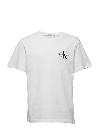 Chest Monogram Top T-shirts Short-sleeved Valkoinen Calvin Klein