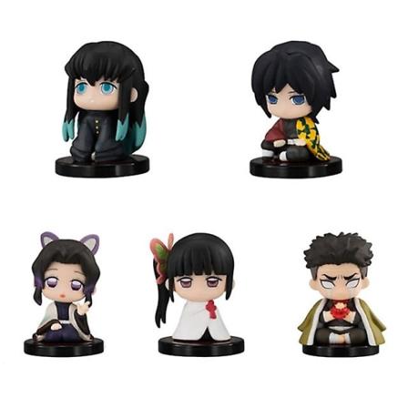 5 st/lot Anime Demon Slayer Kimetsu Inga Yaiba Kamado Figurleksaker 5pcs B