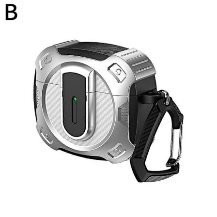 Etui til høretelefoner til Airpod 4 med lås, kulfiber mønster, høretelefonetui