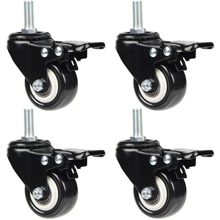 Svingbare hjul 50mm Møbeltransporthjul, 40kg lastekapasitet hver, M10 skruer