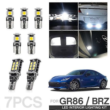 7-pakning Vit LED Interiørbelysning Baklys Kit for BRZ for Toyota GR86 Høy Kvalitet 5050 SMD LED 6000K Kaldt Hvit Bilbelysning