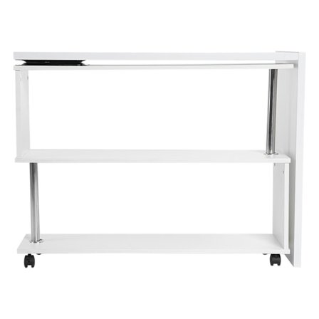 360 graders drejeligt justerbart hjørne computerbord med bogreoler hvid