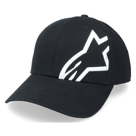 Alpinestars - Black adjustable Czapka Z Daszkiem - Corp Snap 2 Hat Black/White Flexfit @ Hatstore