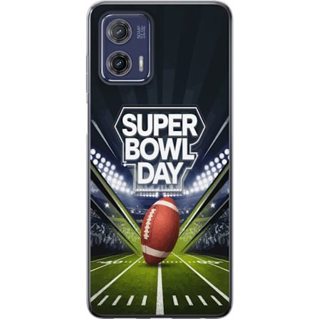 Yhteensopiva Puhelinkuori Motorola Moto G73 Super Bowl Day juliste, jossa amerikkalainen jalkapallo valaistuksella varustetulla areenalla dramaattises