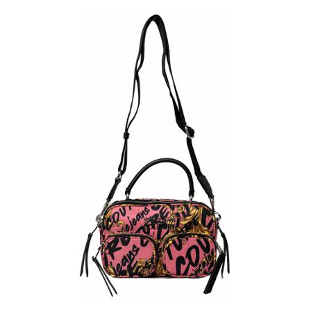 Versace Jeans Couture, Multipocket Printed Bag Różowy, Kobieta, Rozmiar: ONE Size