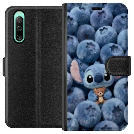 Kompatibelt Lommeboketui til Sony Xperia 10 IV Lady Gaga minimalistisk plakat med gitar og monokrom design